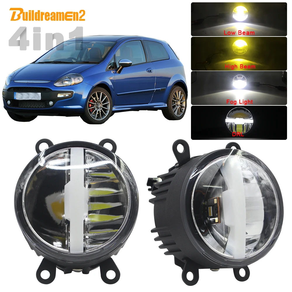 

30W Car LED Kit Fog Lamp + Headlight High Beam Low Beam + DRL + Harness Wire 5000LM 12V For Fiat Punto Evo 2009 2010 2011 2012