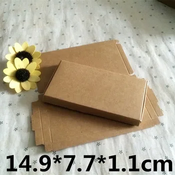 

50PCS 14.9*7.7*1.1cm Brown Kraft Box Packaging Boxes for Soap Jewelry Boxes and Packaging Carton