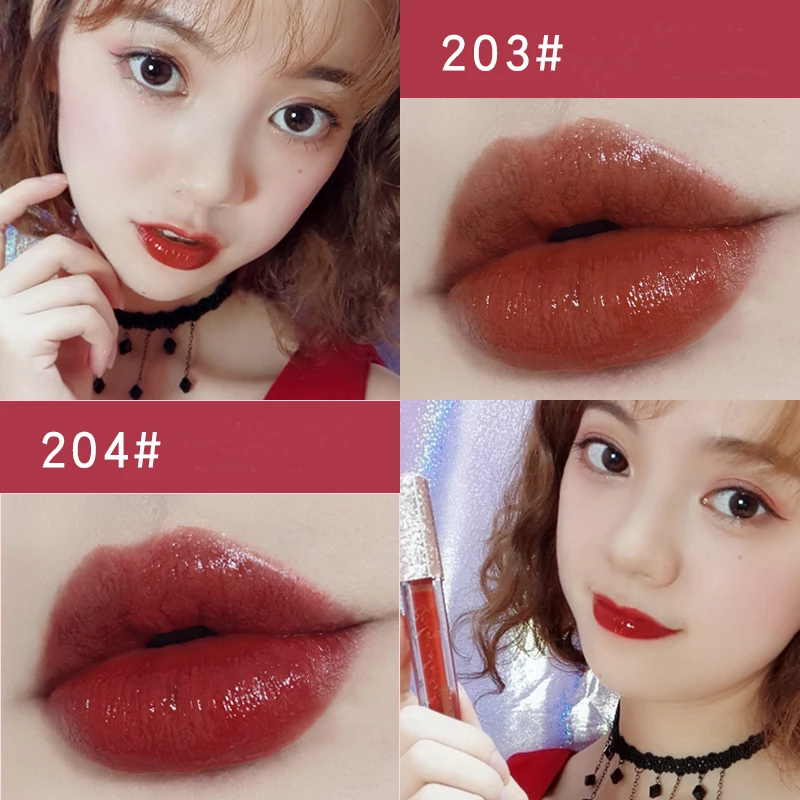 Sukone mirror liquid lipstick purple red vampire pumpkin color lip tint waterproof long lasting moisturizing lip gloss AC053 Sukone mirror liquid lipstick purple red vampire pumpkin color lip tint waterproof long lasting moisturizing lip gloss AC053