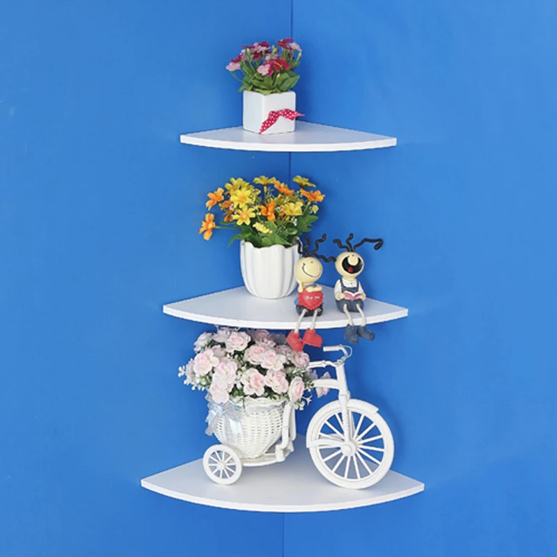 الأبيض 3 قطعة/المجموعة العائمة جدار رف زاوية الحائط التخزين رف الحمام دش حامل المنزل رف رفوف تخزين