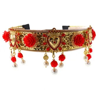 

Baroque style retro head coin rhinestone headband head court wind Korean hair accessories headband 953