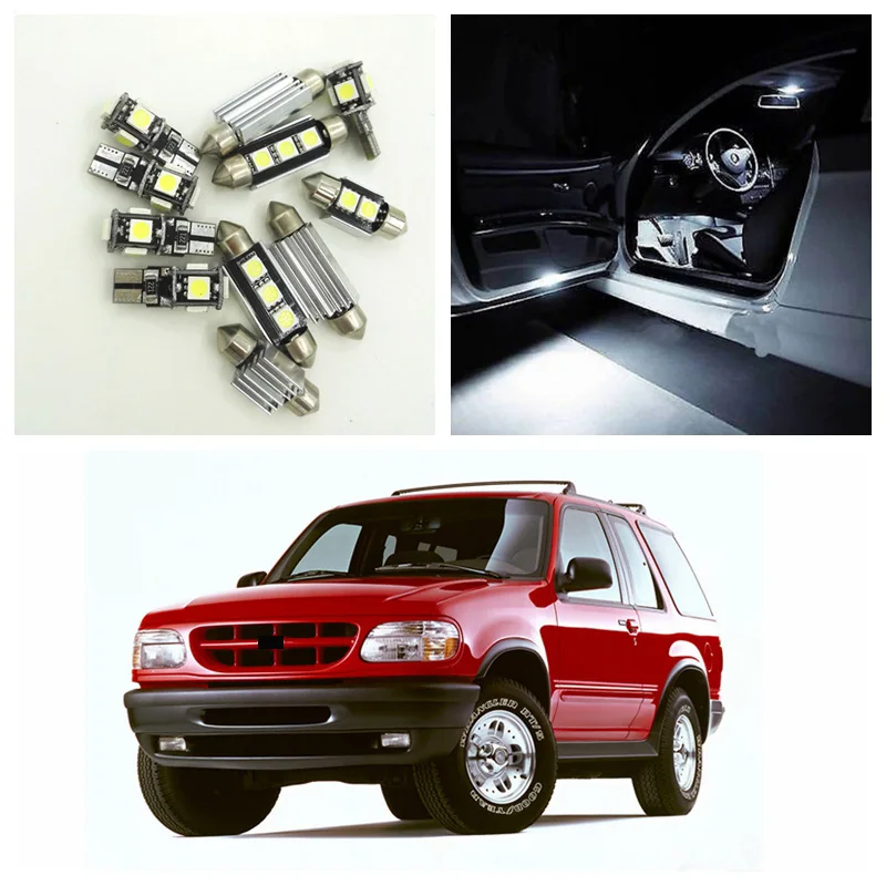 

14Pcs White SMD Bulbs LED Interior Package Kit License Plate Map Lights For Ford Explorer 1995-2001 Ford-B-14