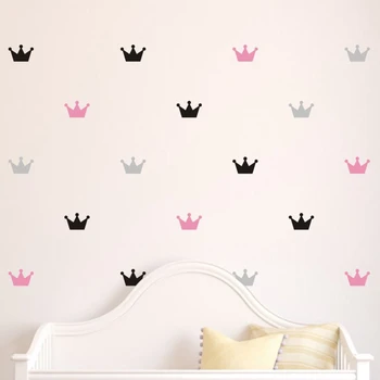

36pcs/set Kid's Bedroom Decorate Wall Decals Princess Baby Room Wall Decor Crown Pattern Vinyl Wall Sticker For Kids