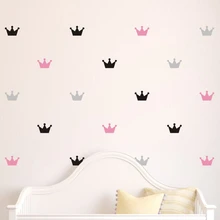 36pcs/set Kid’s Bedroom Decorate Wall Decals Princess Baby Room Wall Decor Crown Pattern Vinyl Wall Sticker For Kids