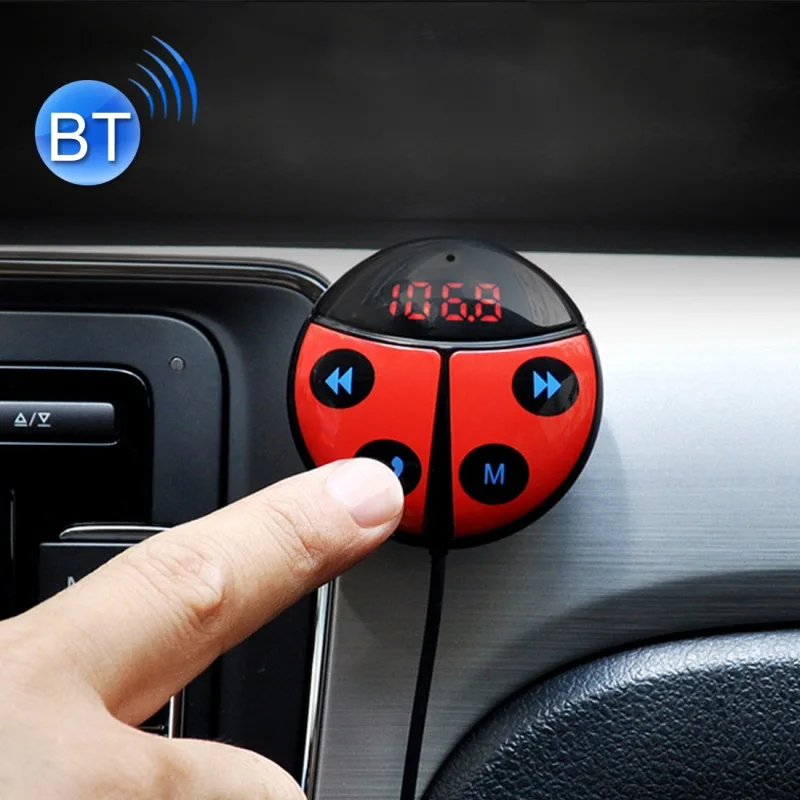 

ENKLOV Car Carrier Beetle Shape Wireless Bluetooth FM Transmitter Speakerphone Bluetooth Car Kit Car Auto Transmitters