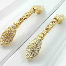 128mm modern fashion deluxe villadom furniture decoration handles 5″ 24k gold white cabinet wardrobe dresser drawer pull handle