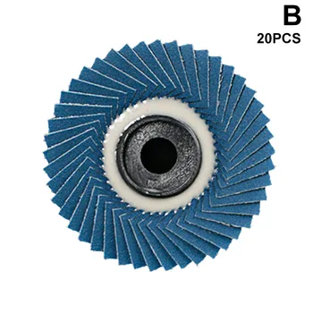 

20 Pcs/Set Flat Louver Sandpaper Stainless Steel Polished Wheel for Wood Metal Grinding LO88