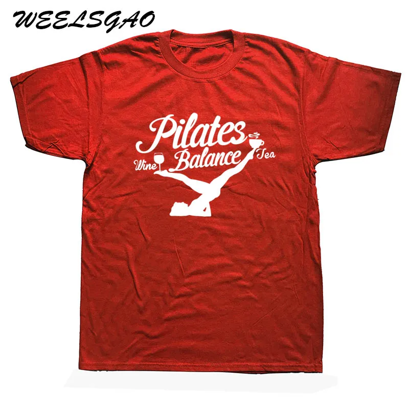 Мужские футболки рубашки для мальчиков баланс Пилатес Для мужчин футболки забавные топы, футболки на заказ Для мужчин s футболка одежда для тинейджеров - Цвет: red