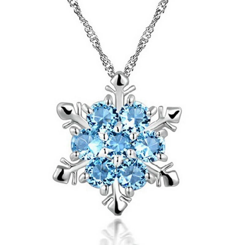 Hot Sale 2016 Sterling Silver Crystal Snowflake Pendant Chain Necklace | Украшения и аксессуары