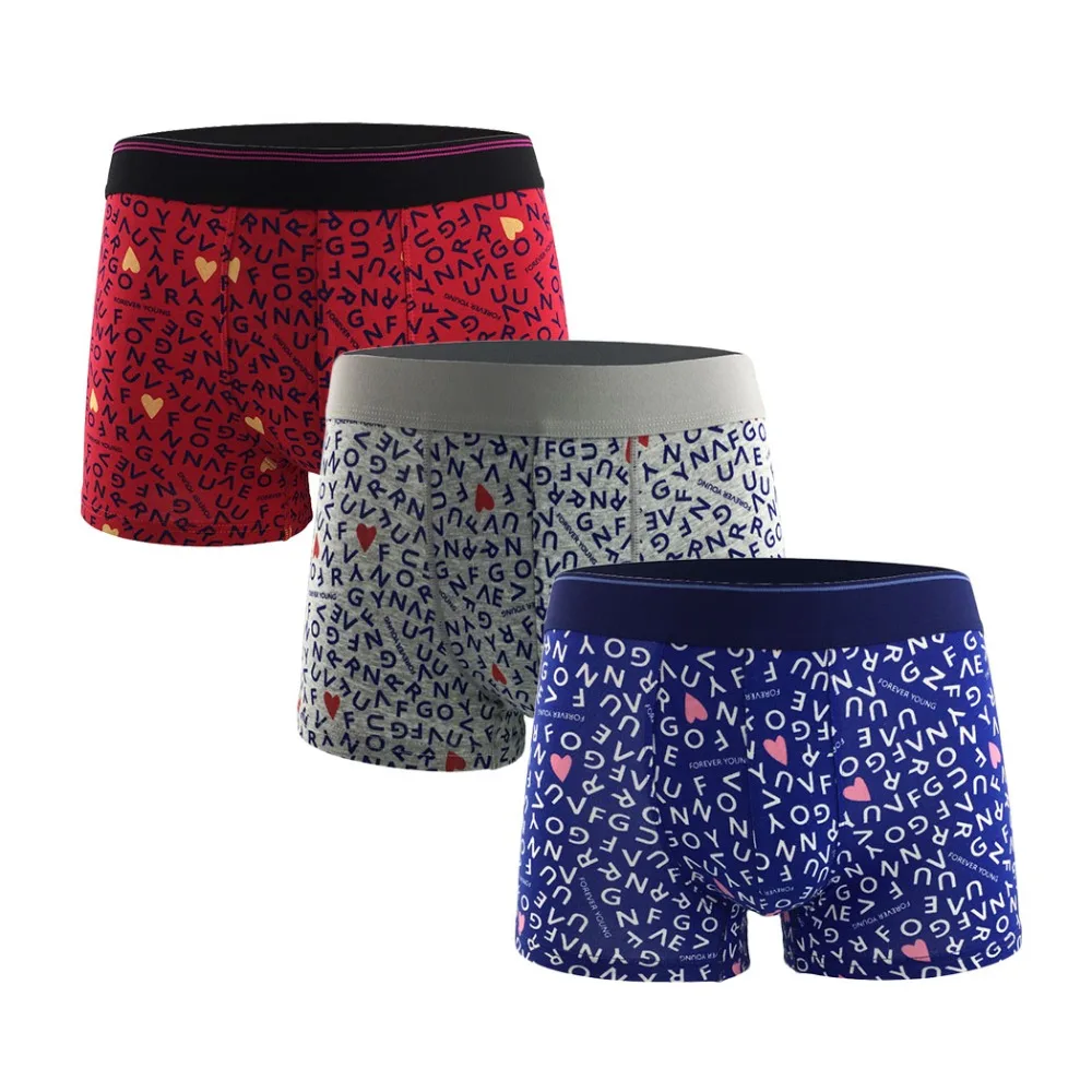 

Exquisite Combed Cotton Boxers Men Sexy Letter Print Underwear Breathable Underpants cuecas masculina boxers calzoncillos soft