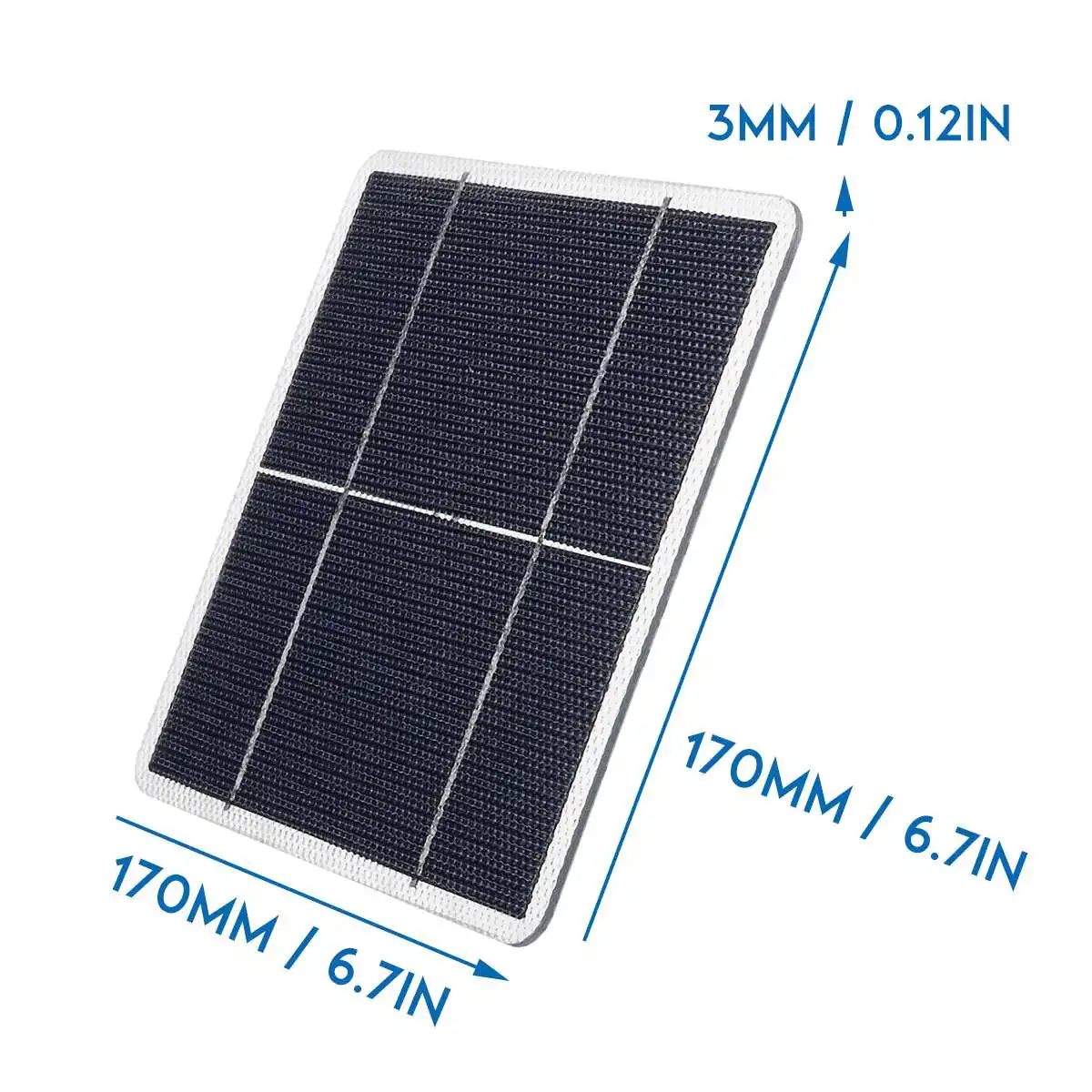 LEORY 5W 170x170mm DIY Monocrystalline Solar Panel ETFE laminated Mono Silicon Cells Photovoltaic Grade A High Efficiency