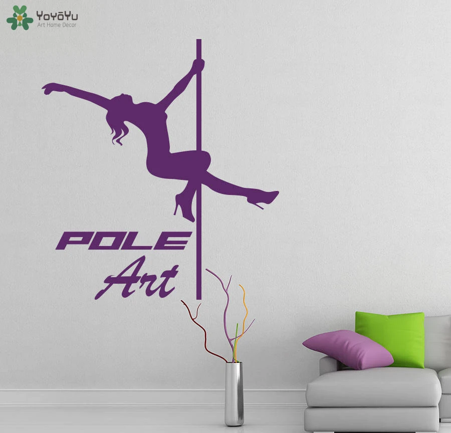Sparadrap Mural En Vinyle Pour Femmes Etiquette De Danse Elegante Logo De Studio De Sport Pour Femmes Citation Pole D Art Decoration De Club De Fitness Fresque De Mode Bricolage Sy0 Aliexpress