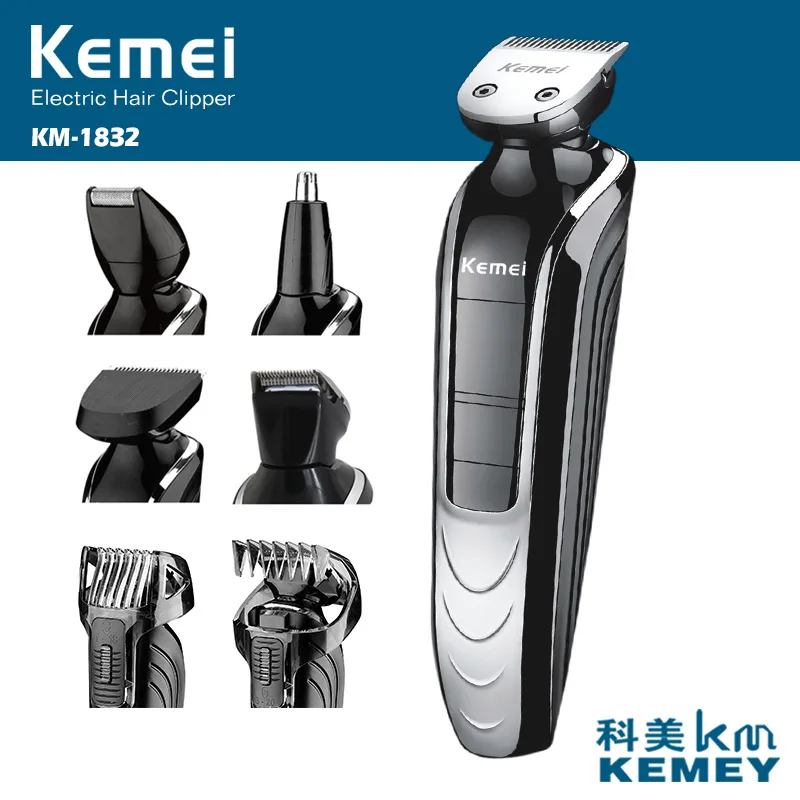 20 штук, Водонепроницаемый электрический триммер для носа машинка для стрижки волос триммер для носа волос тример KM-1832 5-в-1 Перезаряжаемые Электрический kemei бритва триммер для волос