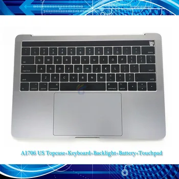 

A1706 Topcase for Macbook Pro Retina 13" A1706 Top Case palmrest with US Keyboard Battery Trackpad Touch Bar Silver Grey 2016