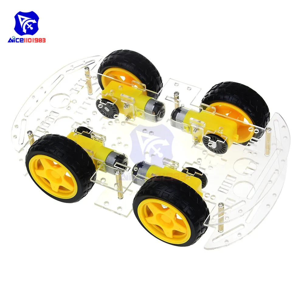 

4WD Robot Smart Car Chassis Kits with Speed Encoder for Arduino 51 M26 DIY Education Robot Smart Car Kit