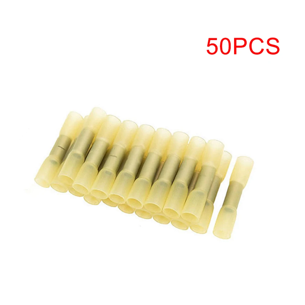 Термоусадочные стыковые соединители изолированные водонепроницаемые клеммы морской медный провод электрические комплекты TN99 - Цвет: Yellow (50 pcs)