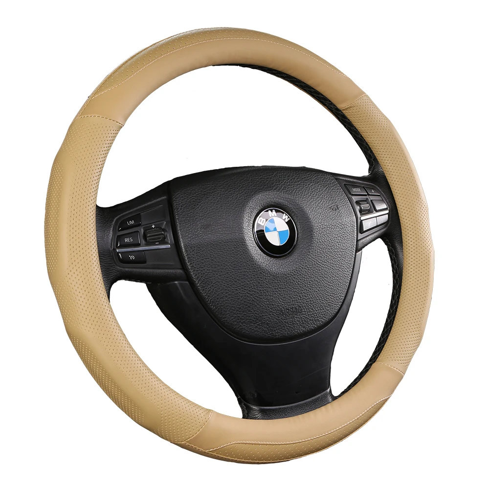 38CM/15Inchs Styling Leather Car Steering Wheel Cover For Universal Car