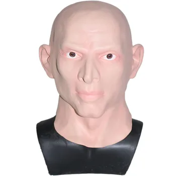 

2018 Latex man mask unisex head mask halloween cosplay mask without hair latex bareheaded monk head