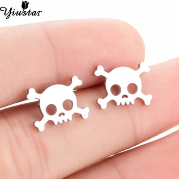 

Yiustar Stainless Steel Skull Earrings in Stud Earrings for Women Day of The Dead Jewelry New Holiday Gifts Orecchini