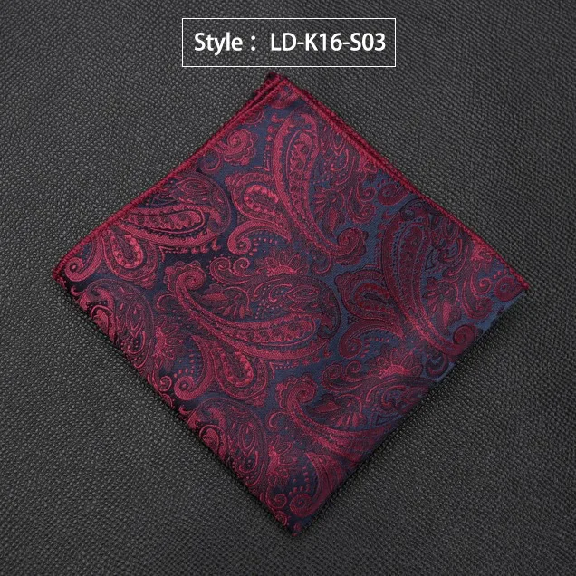 LD-K16-S03 Мужской носовой платок, роскошный жаккардовый галстук для мужчин, подарки, Пейсли, карманное квадратное полотенце, Hankies, модные аксессуары для формального платья, галстук - Цвет: LD-K16-S03