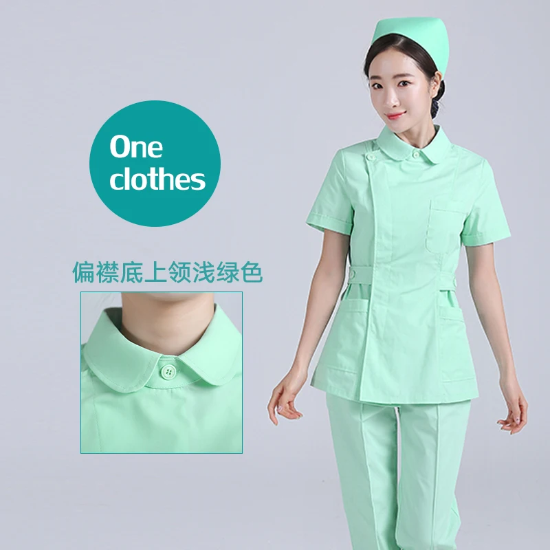 Медицинская форма медсестры лабораторный халат короткий рукав Спецодежда хирургическая униформа для салонов красоты аптека женские наборы скрабов - Цвет: One Clothes