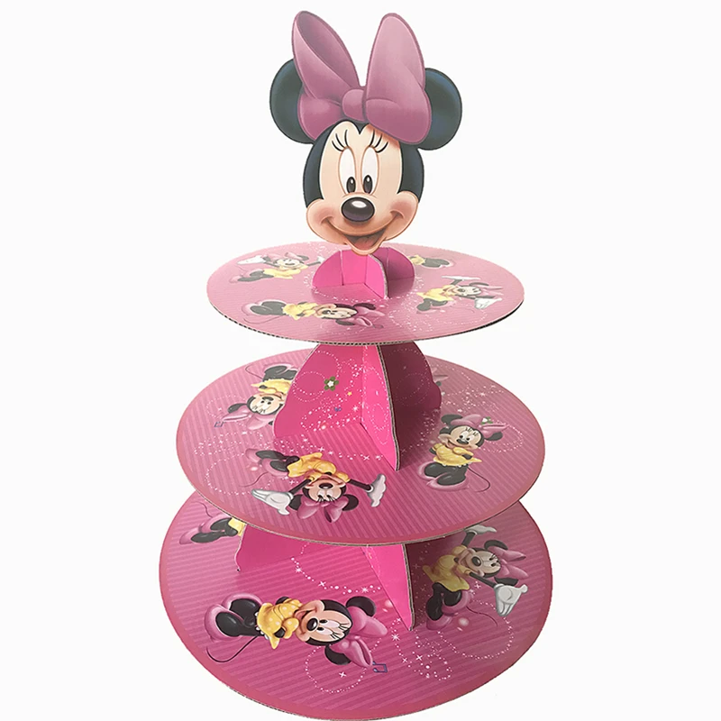 Guidon Support De Gateau 3 Niveaux Fournitures De Fete D Anniversaire Pour Fille Minnie Mouse Decoration Pour Fete Prenatale Enfants Aliexpress