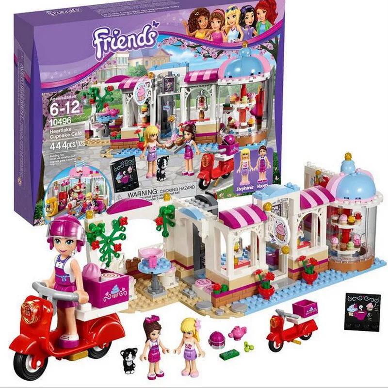 

Compatible legoing Girls Friends Series 439pcs The Heartlake Cupcake Cafe Model Building Blocks Bricks Toys For Children Gift