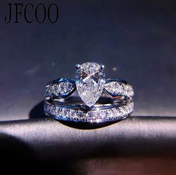 

2019 new Fashion Glamour Wedding Rings Crystal Shaped Women's Zircon Engagement Ring Annual Remembrance Jewelry Dropshipping