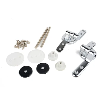 

2pcs Zinc Alloy Toilet Seat Hinge Set Chrome Sturdy Replacement Toilet Repair Tool Kit