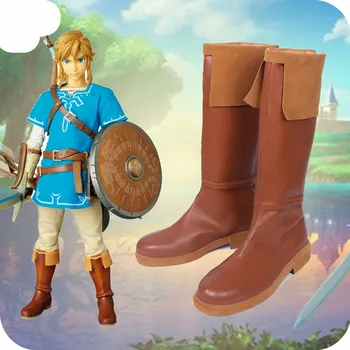 

The Legend of Zelda Link Cosplay shoes Long boots Full Set Comic con Link Cosplay brown shoes large size