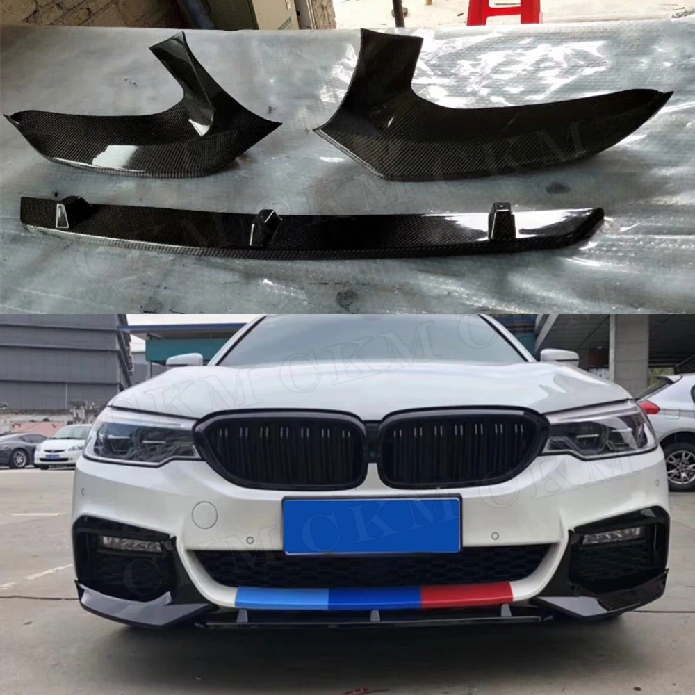 5 Series Carbon Fiber Front Bumper Lip Splitters Rear Diffuser Body