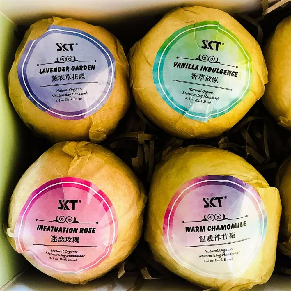 

Bath Bombs 6 pcs Organic Bubble Bath Salts Ball Essential Oil Handmade SPA Stress Relief Exfoliating Lemon Lavender Rose Flavor