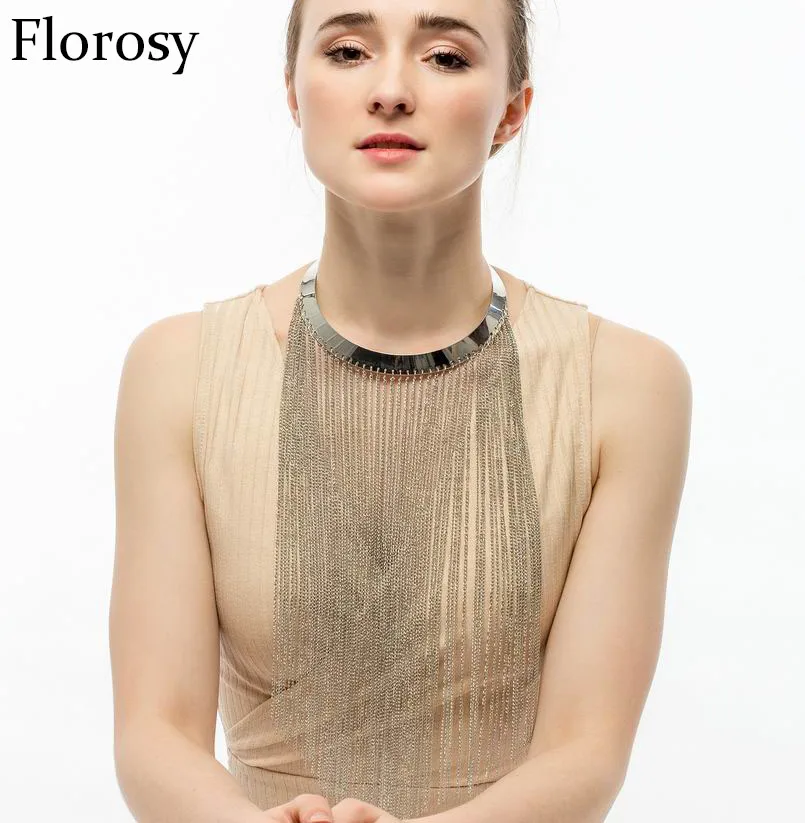 

New Chunky Long Chain Pendant Necklace High Quality Statement Collar Choker Necklace For Women Jewelry