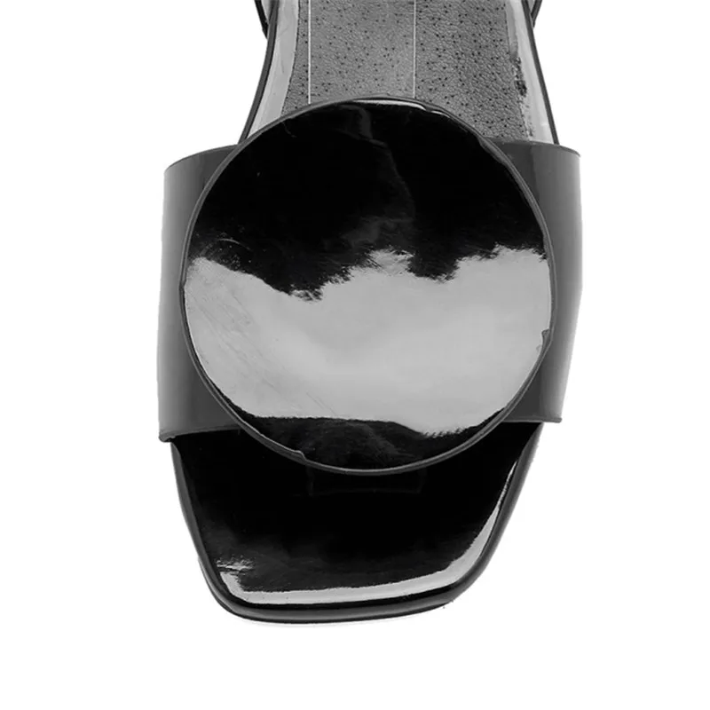 Plus Size 34-43 New summer square heels women sandals ladies white and black open toe Rome beach shoes Fashion Casual sandals
