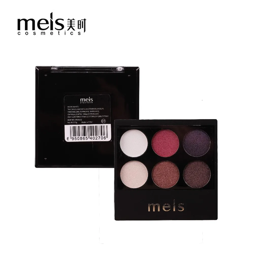 MEIS beauty, глазурованная, 6 цветов, Обнаженная, сияющая палитра теней для век, макияж, блеск, пигмент, дымчатые тени для век, палитра, водостойкая косметика