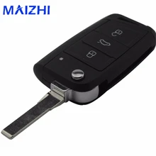 Maizhi 3 Пуговицы изменение складной флип удаленный Ключи В виде ракушки для VW Гольф 7 GTI MK7 Skoda Octavia A7 для сиденья чехол для ключей брелок