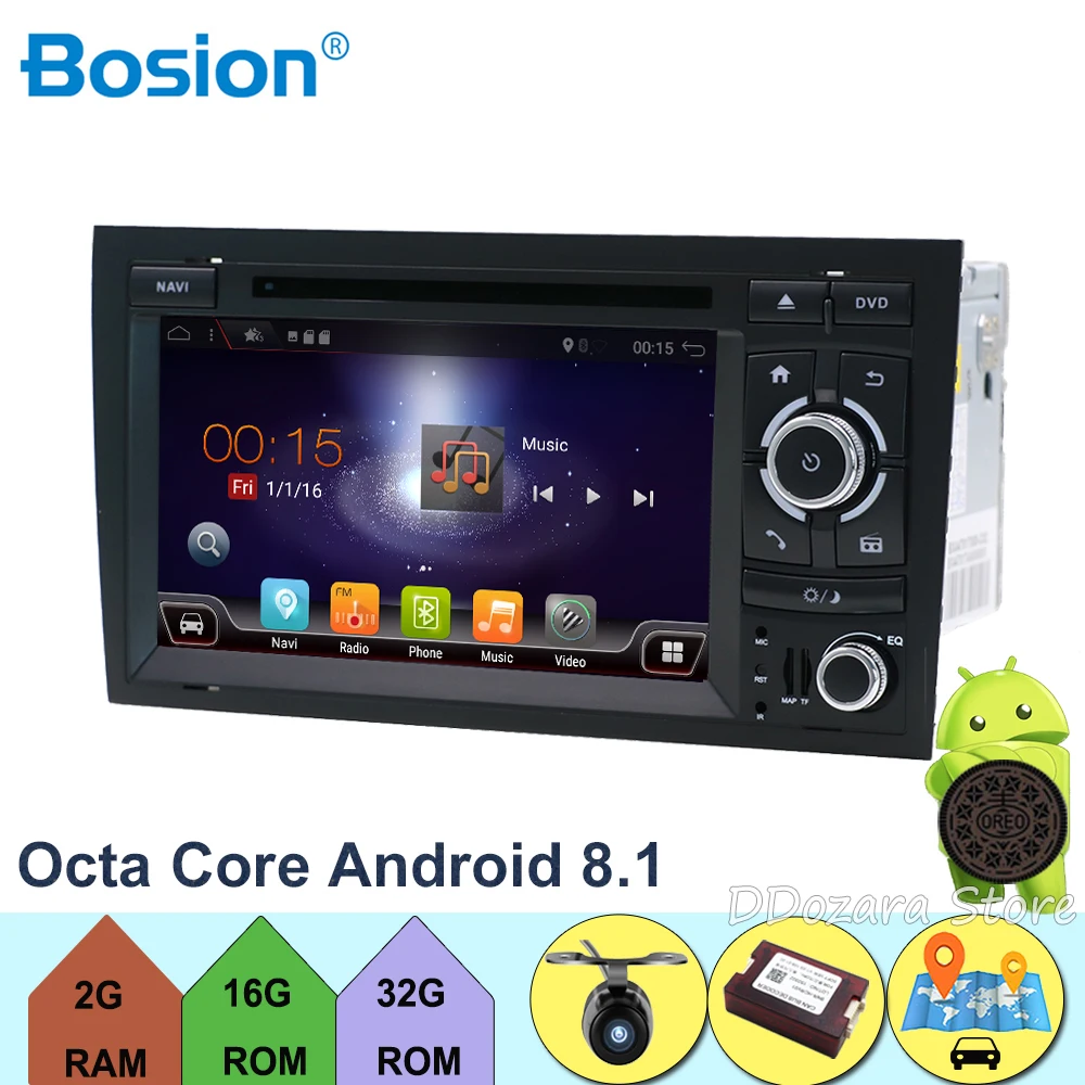 

Octa CoreCar Multimedia DVD 2Din Android 8.1 Autoradio for Audi A4 2003-2011 GPS Navigation Rear View Camera Support OBD DAB 4G