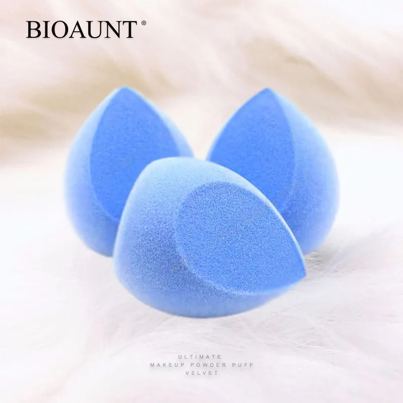 

BIOAUNT 1pc Pro Sponge Powder Puff Drop-shaped Beveled Velvet Cosmetic Puff Makeup Tools Face Foundation Concealer Cream & Blush