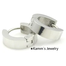 Для мужчин; 1 пара Одежда высшего качества Brincos полированная 316L Нержавеющая сталь Серебряные серьги Модные украшения подарок ke456