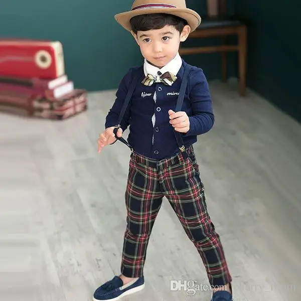 boy bow tie and suspenders outfit