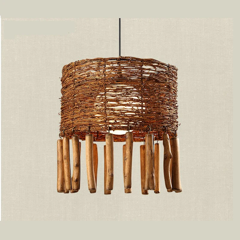 

Bamboo pendant lights rattan Cafe tea farmhouse pendan lamps garden Restaurant living room hone lighting ZA zb61 ZAG503
