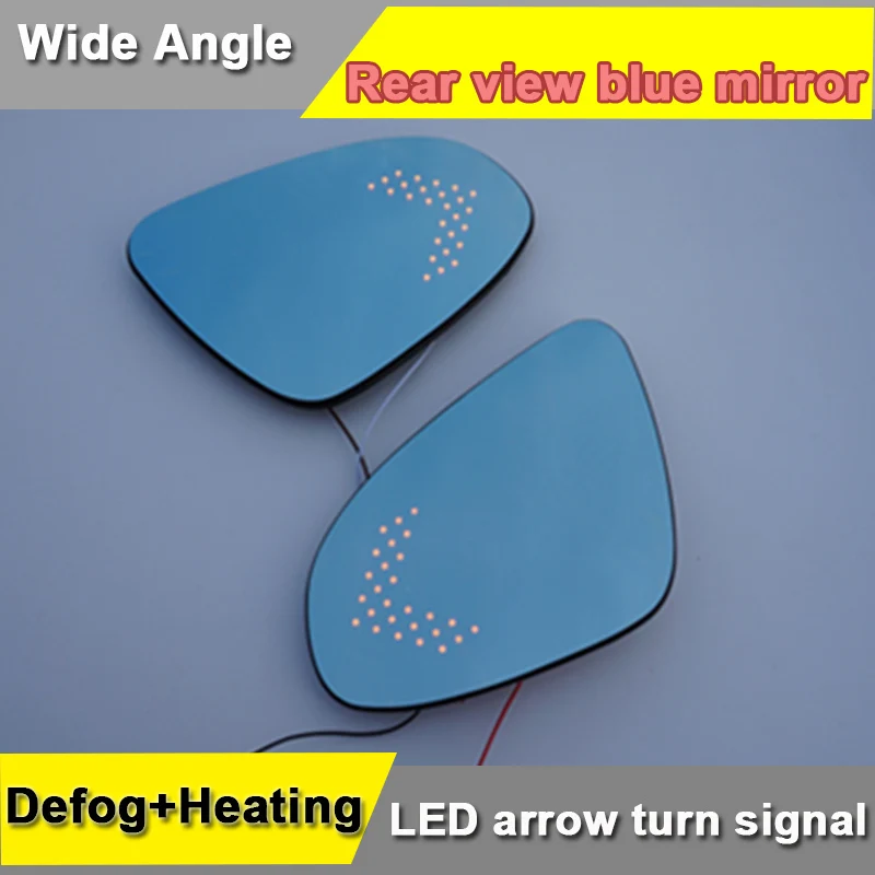 2Pcs For Hyundai IX25 2011 2016 Rearview Mirror Blue Glasses Wide Angle