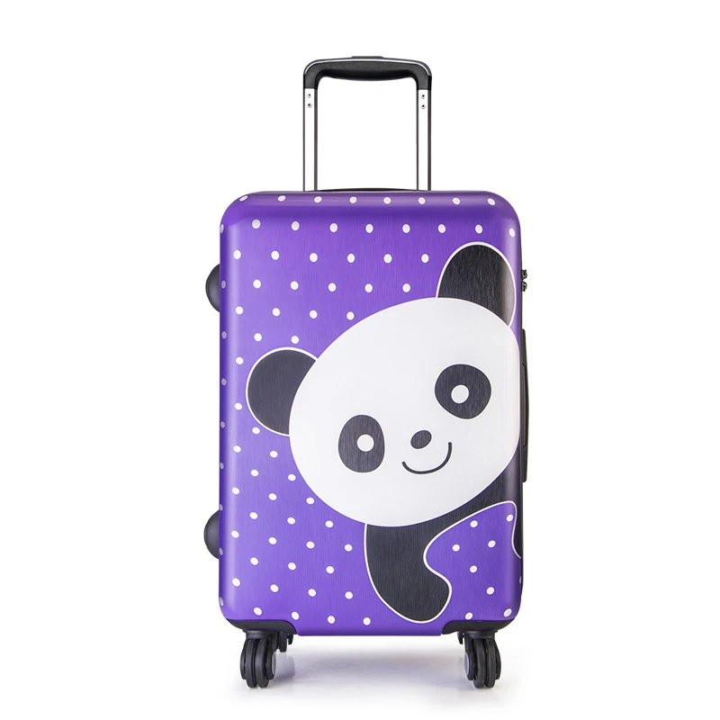 LeTrend милый мультяшный Детский чемодан на колёсиках, чемодан на колесиках для студентов, тележка 20/24 дюймов, дорожная сумка с рисунком медведя - Цвет: blue