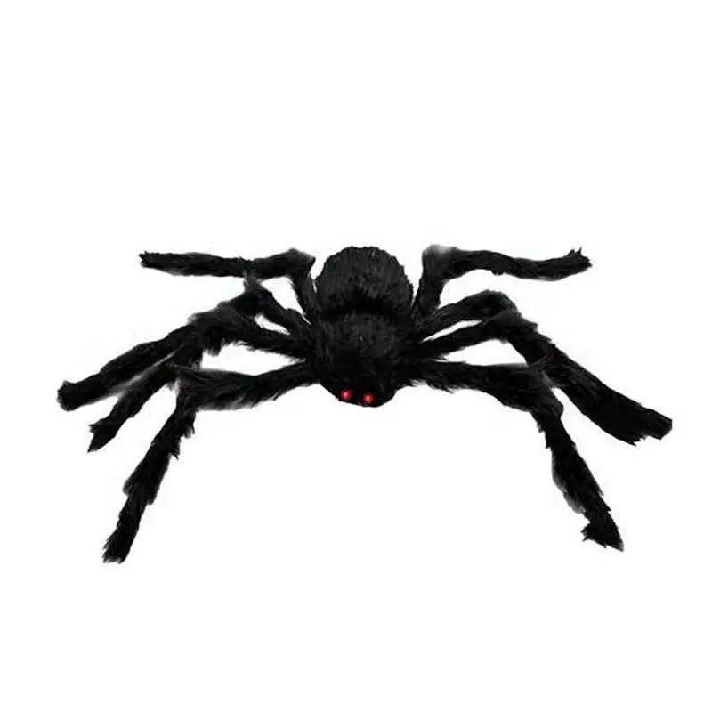 15 meters bushy giant black spider funny joking toys halloween decoration for bar party haunted house