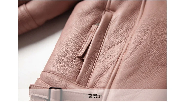 genuine sheepskin leather jacket with raccoon fur collar (20)
