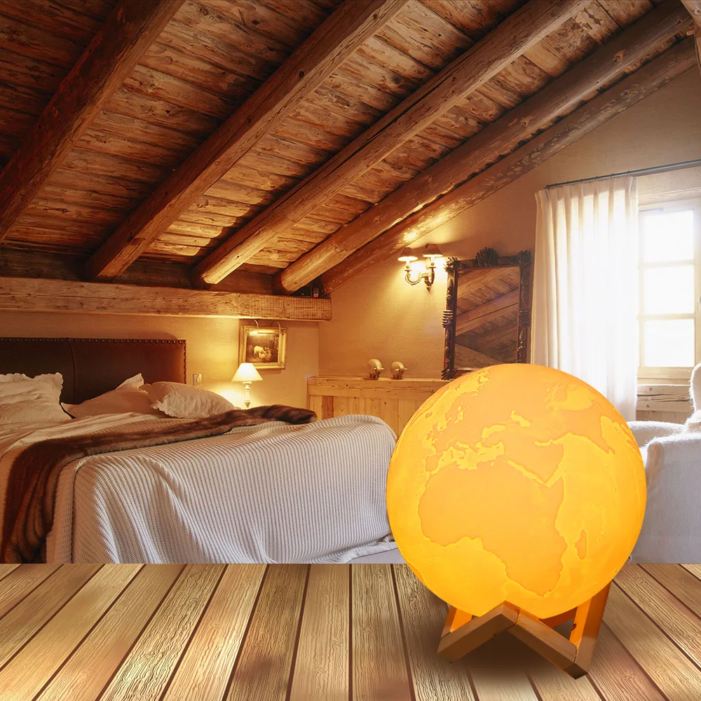 قابلة للشحن 3D الطباعة الأرض ضوء عكس الضوء زخارف مكتب مصباح اللمس التبديل نوم خزانة Usb LED ضوء الليل الإبداعية هدية قابلة للشحن 3D الطباعة الأرض ضوء عكس الضوء زخارف مكتب مصباح اللمس التبديل نوم خزانة Usb LED ضوء الليل الإبداعية هدية