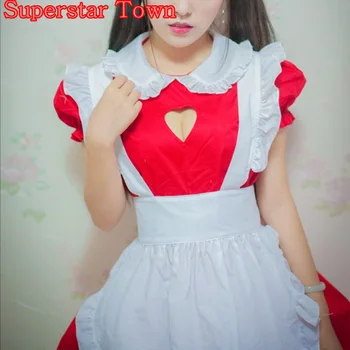 

Sexy Open Chest JK Maid Uniform Cosplay Kawaii Outfits Headband Fancy Party Dresses Lolita Apron Maid Uniform Costume Halloween