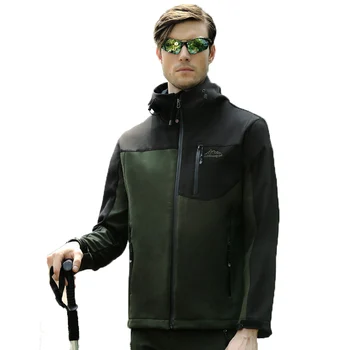

Men Winter Waterproof Jacket Hunting Skiing Fishing Softshell Jacket Fleece Warm Windproof Outdoor Trekking Climbing Male Jacket
