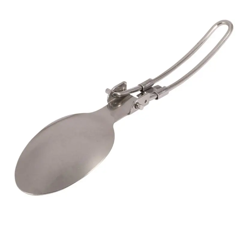 

Camping Outdoor EDC Equipment Folding Cutlery Tableware Picnic Stainless Steel Cookware Spoon