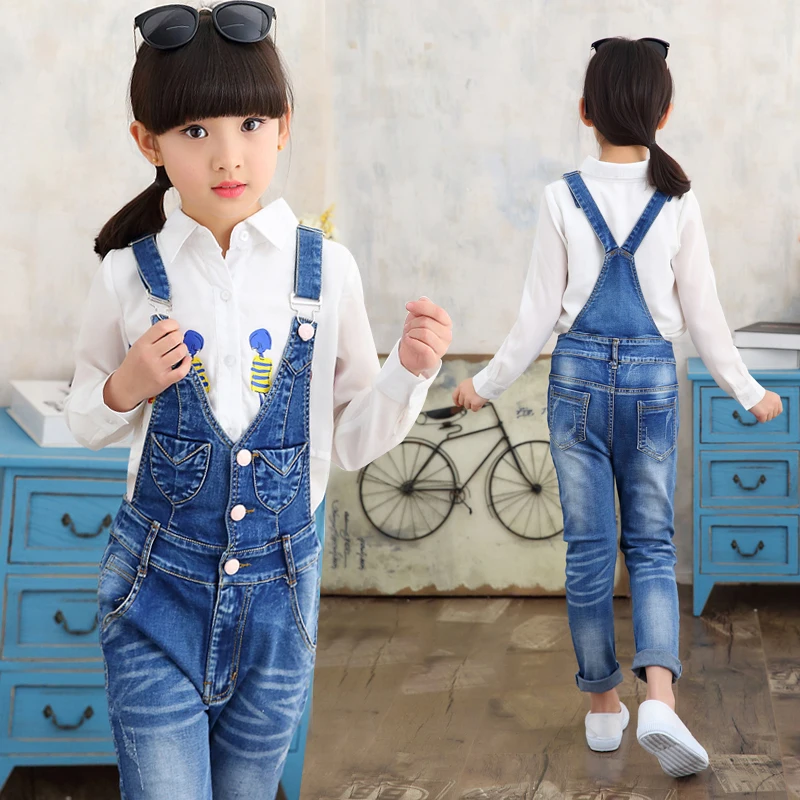 2017 SPRING Autumn US Style Girl Jumpsuit Cute Sweet Fashion Washed Jeans Denim Romper Jumpsuits Straps Denim Pants Cowboy Blue